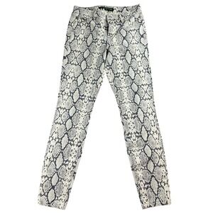 Blue Revival Snake Skin Print Jeans 25 Beige‎ Black Skinny Fit Crop Stretch Crop